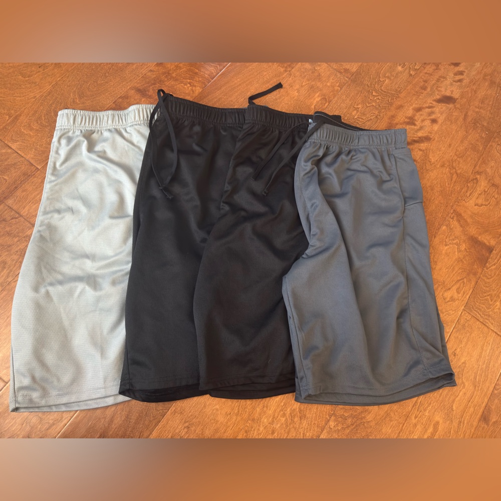 3 pair Men's Dry-Fit Sweat Resistant Active Athletic Performance Shorts